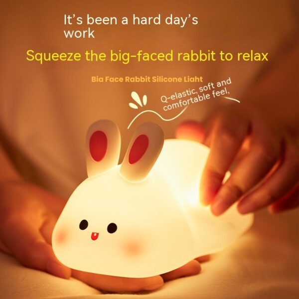 Touch Sensor LED Rabbit Night Light – Cute Silicone Bedside Lamp - Image 5