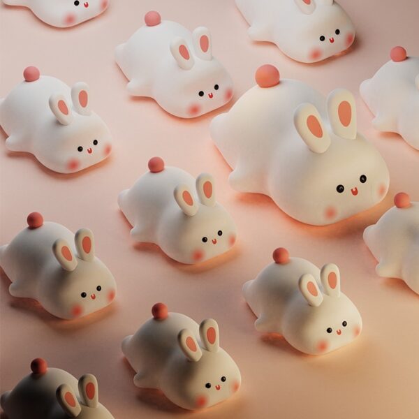 Touch Sensor LED Rabbit Night Light – Cute Silicone Bedside Lamp - Image 4