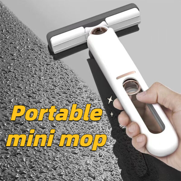 New Portable Self-Squeeze Mini Mop, Absorbent and Multifunctional Hand-Free Cleaning Tool for Desk, Window, Glass, Kitchen, Car, and Home.